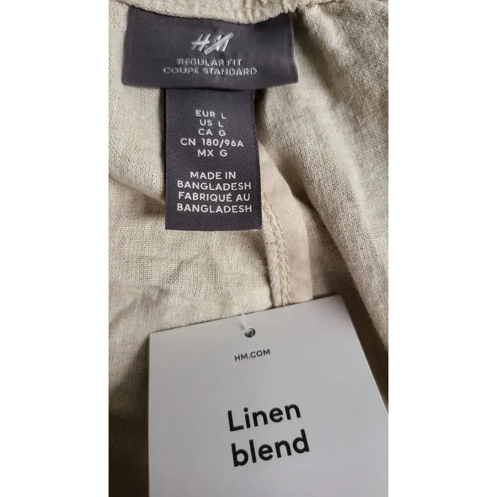 H & M Linen Blend Womens Pants NWT Sz Lg